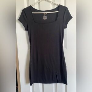 SO Black Short Sleeve Bodycon Mini Dress